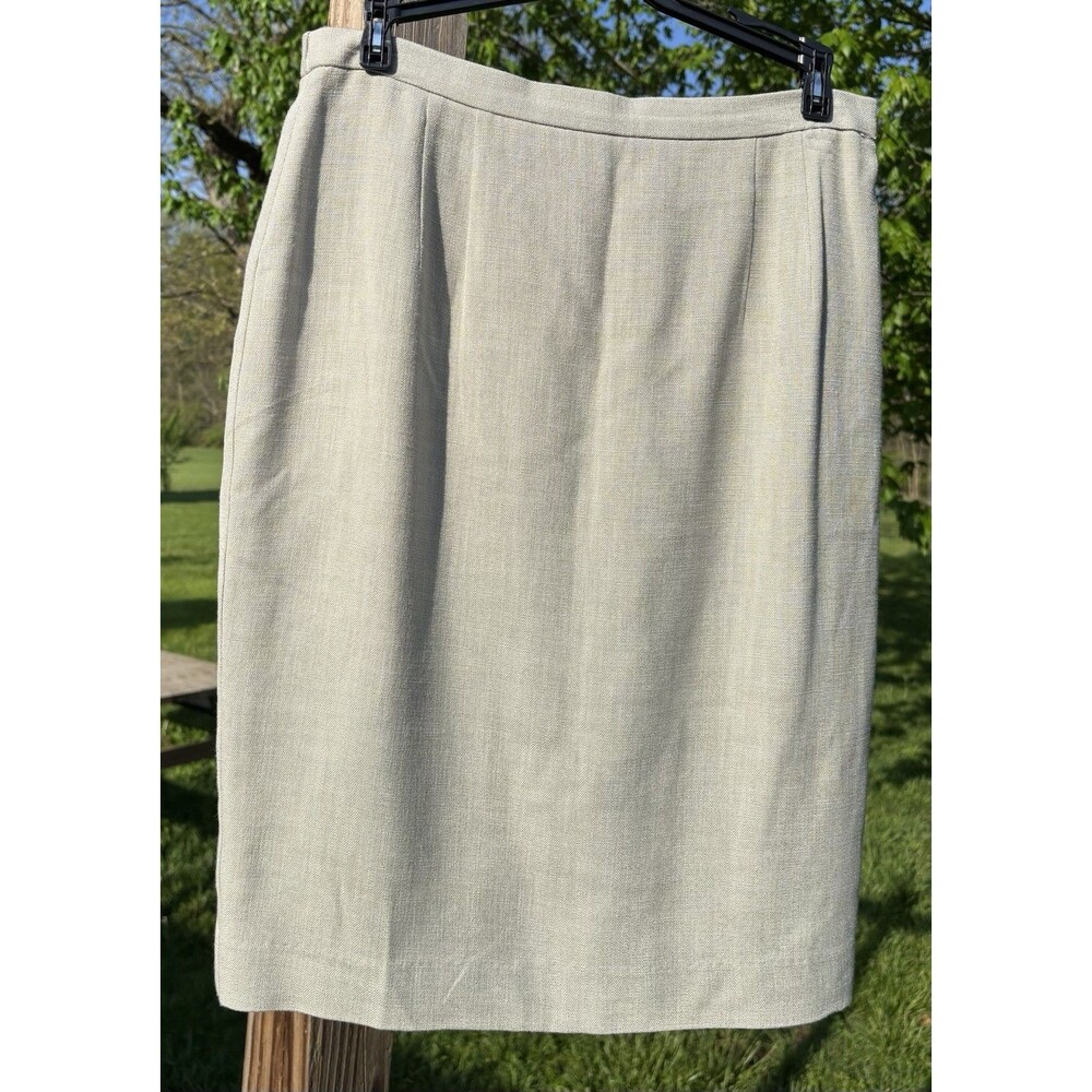 Adrianna Papell Pencil Lined Skirt Women’s Size 12 Rayon Career Light Green Zip
